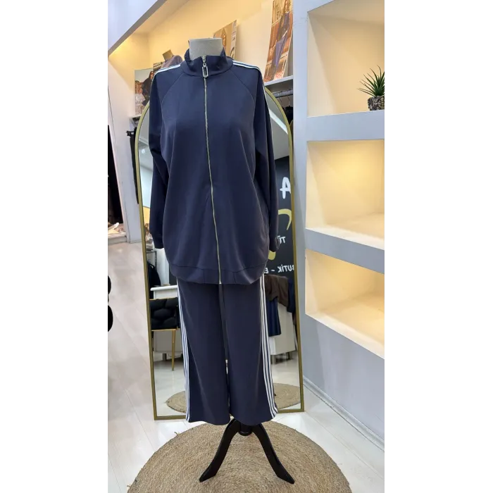 Nuss 1092 Şerit Desenli Pantolonlu Takım - LACİ