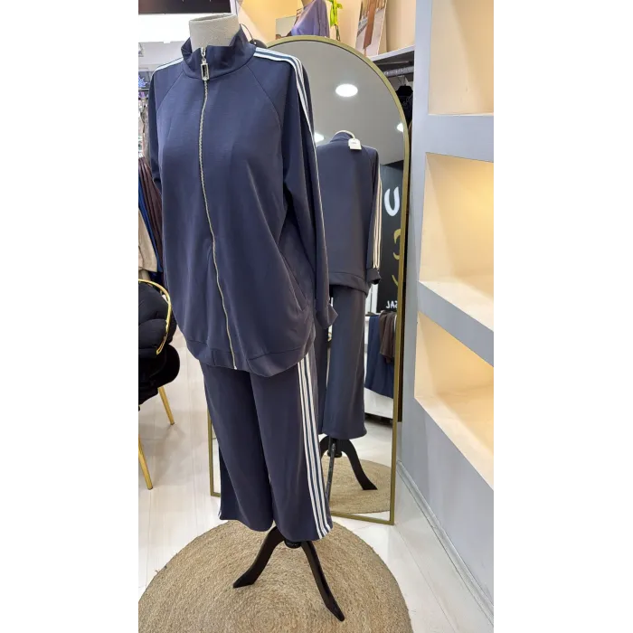 Nuss 1092 Şerit Desenli Pantolonlu Takım - LACİ