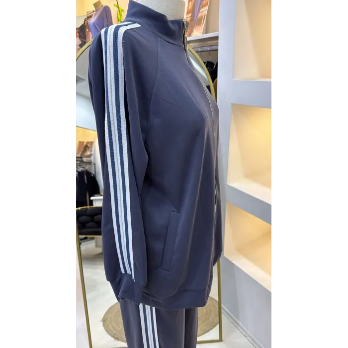 Nuss 1092 Şerit Desenli Pantolonlu Takım - LACİ