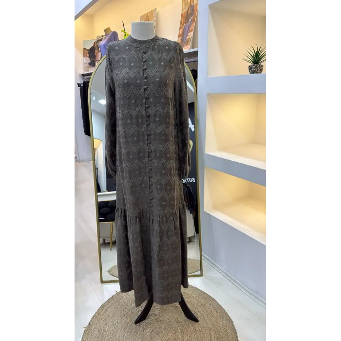 NUSS CUPRA İPEK ELBİSE 2026 VİZON