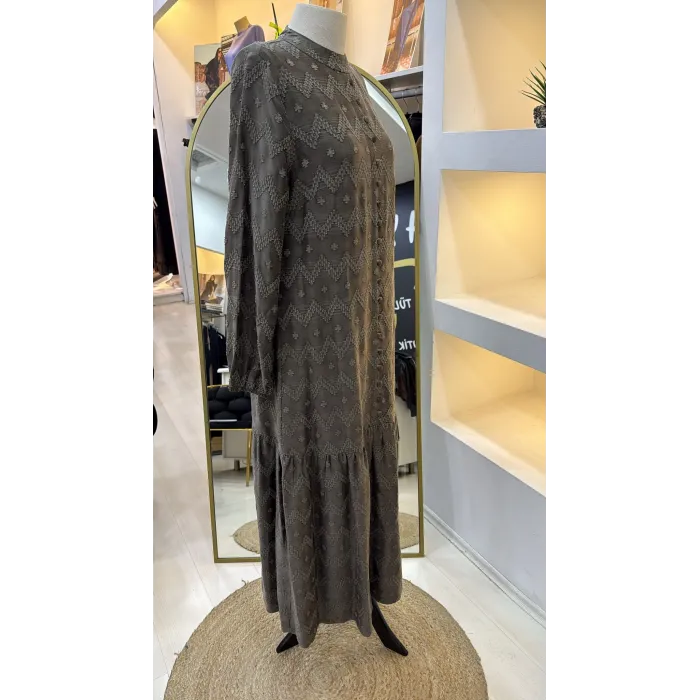 NUSS CUPRA İPEK ELBİSE 2026 VİZON