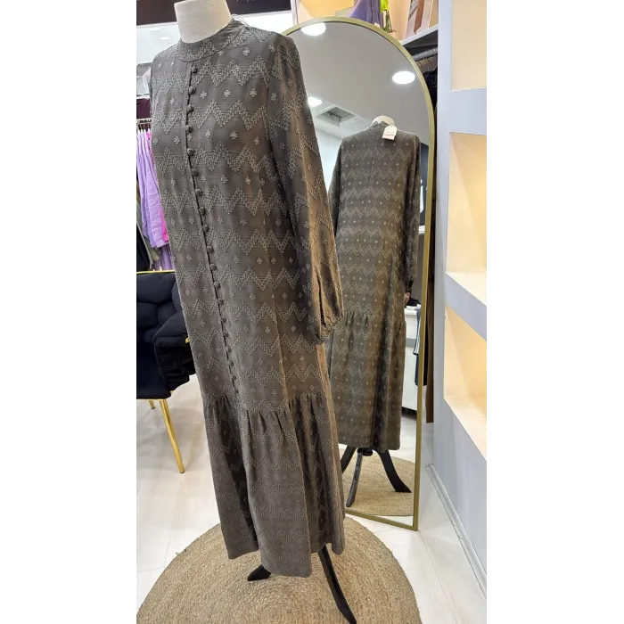 NUSS CUPRA İPEK ELBİSE 2026 VİZON