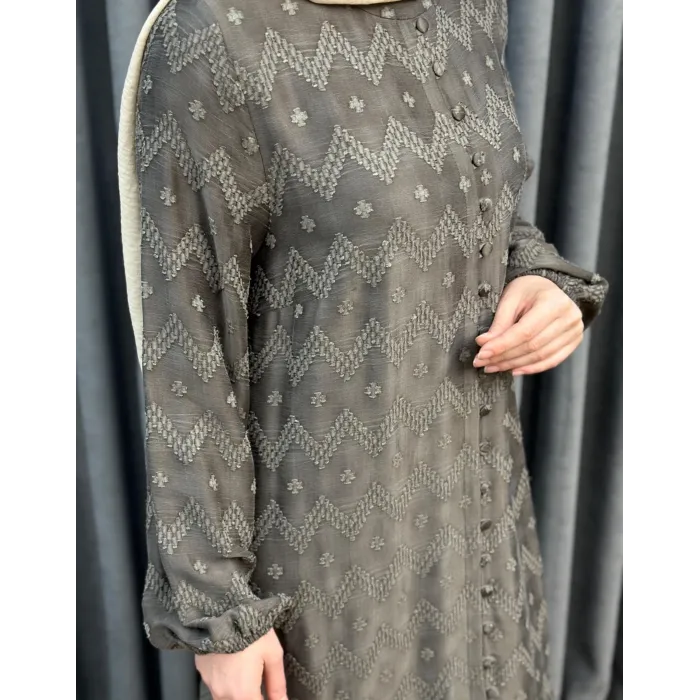 NUSS CUPRA İPEK ELBİSE 2026 VİZON