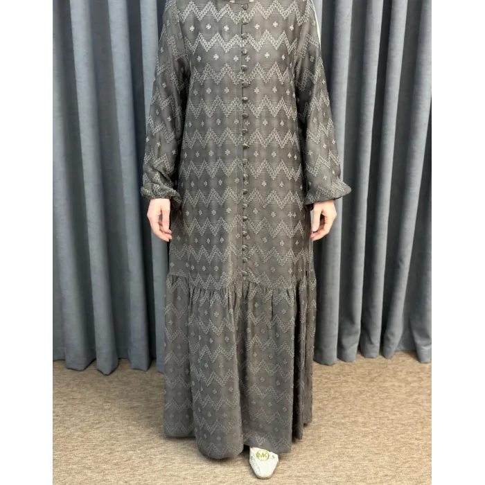 NUSS CUPRA İPEK ELBİSE 2026 VİZON