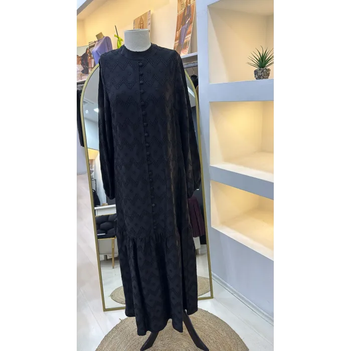 NUSS CUPRA İPEK ELBİSE 2026 SİYAH