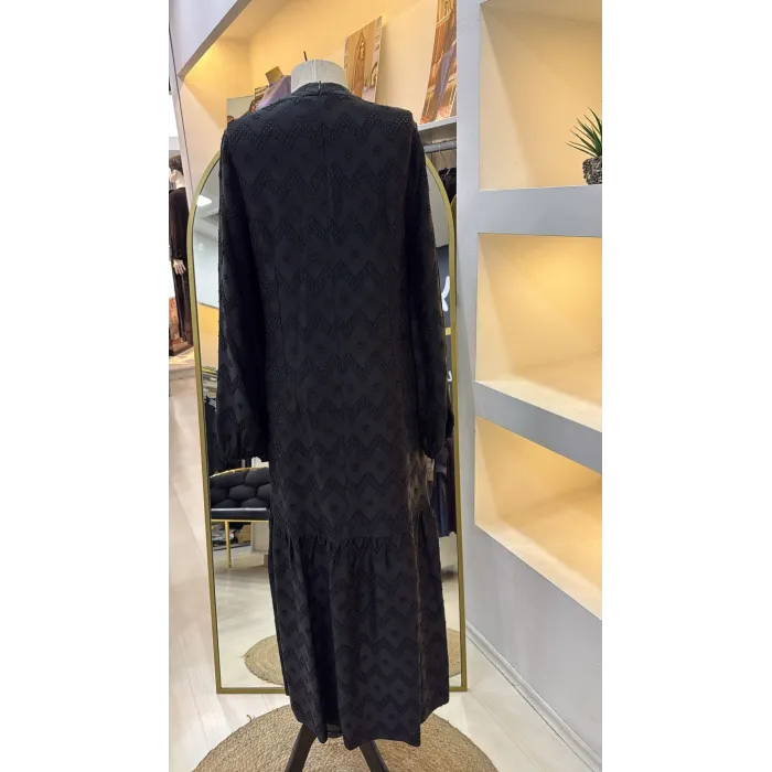 NUSS CUPRA İPEK ELBİSE 2026 SİYAH