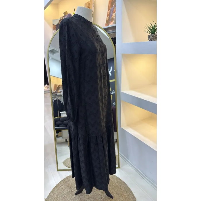 NUSS CUPRA İPEK ELBİSE 2026 SİYAH