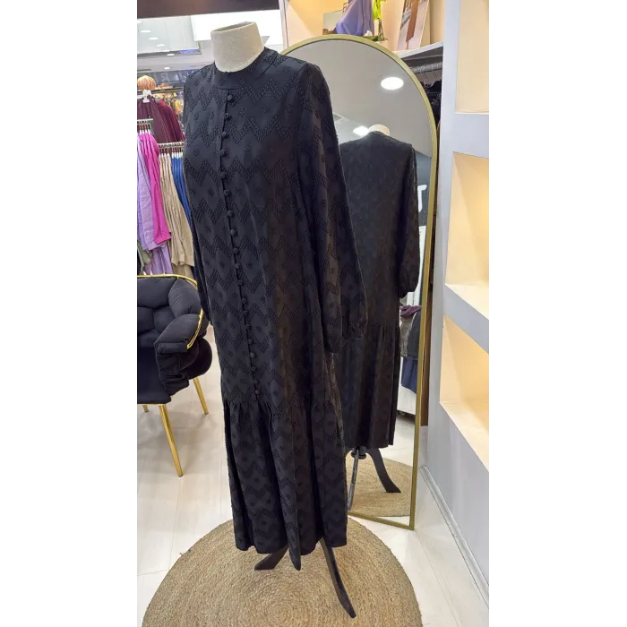 NUSS CUPRA İPEK ELBİSE 2026 SİYAH