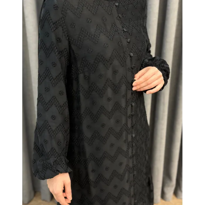 NUSS CUPRA İPEK ELBİSE 2026 SİYAH