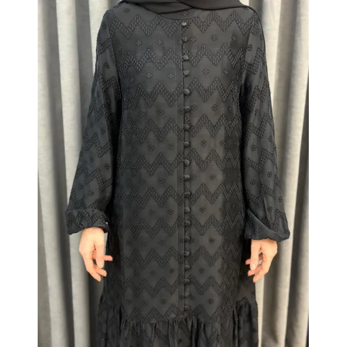 NUSS CUPRA İPEK ELBİSE 2026 SİYAH