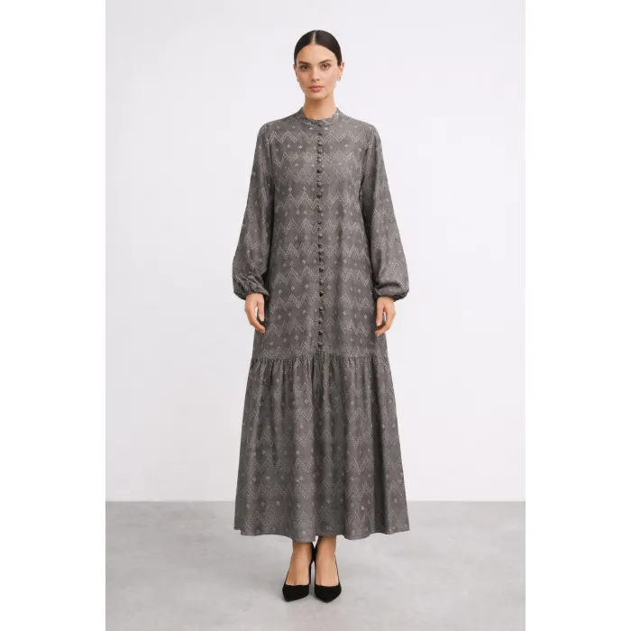 NUSS CUPRA İPEK ELBİSE 2026 VİZON