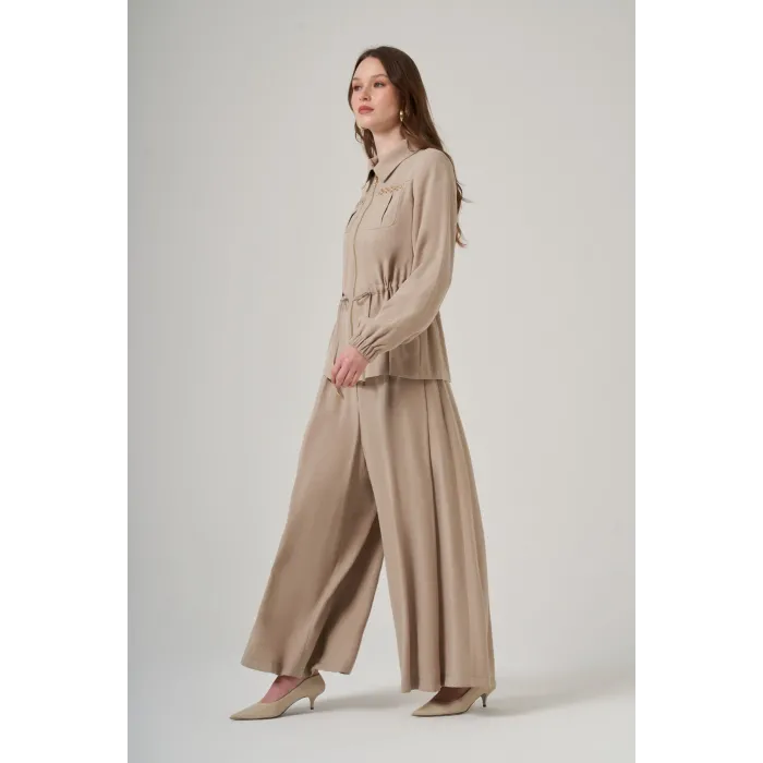 Nuss Pantolonlu Takım 1049 bej