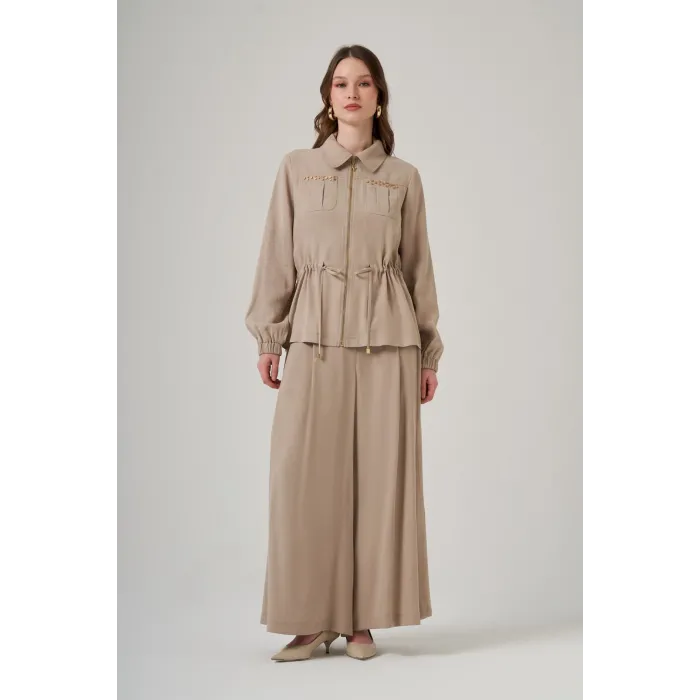 Nuss Pantolonlu Takım 1049 bej