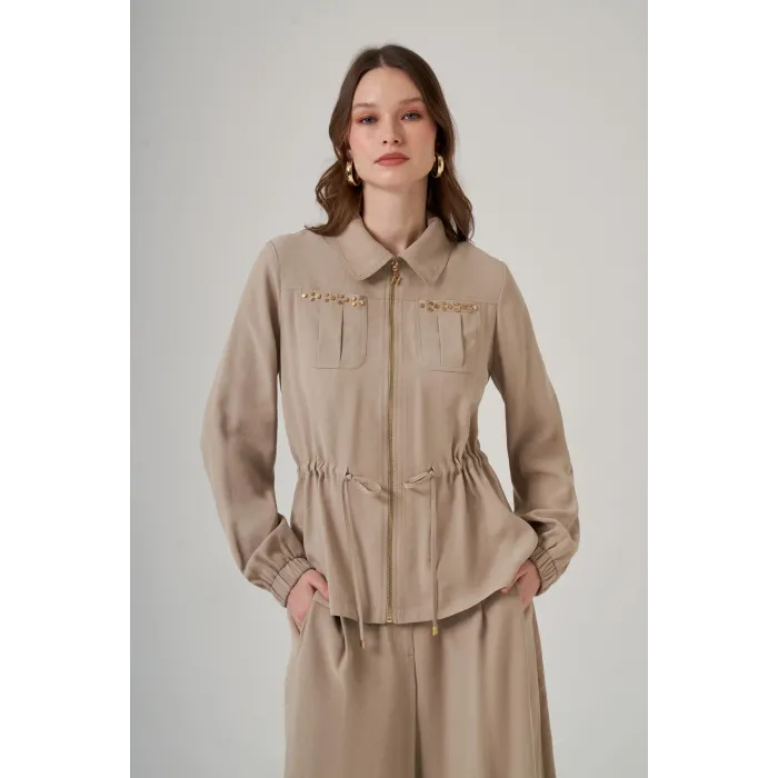 Nuss Pantolonlu Takım 1049 bej