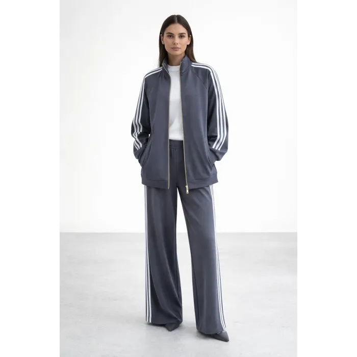 Nuss 1092 Şerit Desenli Pantolonlu Takım - LACİ