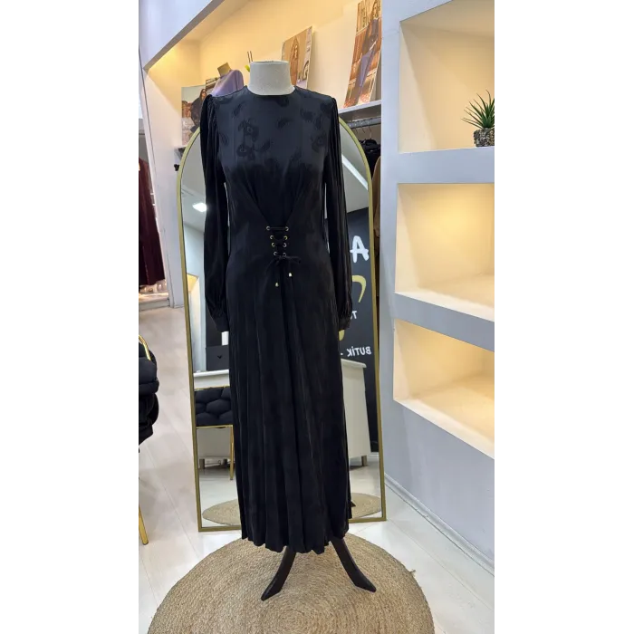 Nuss 2027 İpek Cupra Elbise - siyah