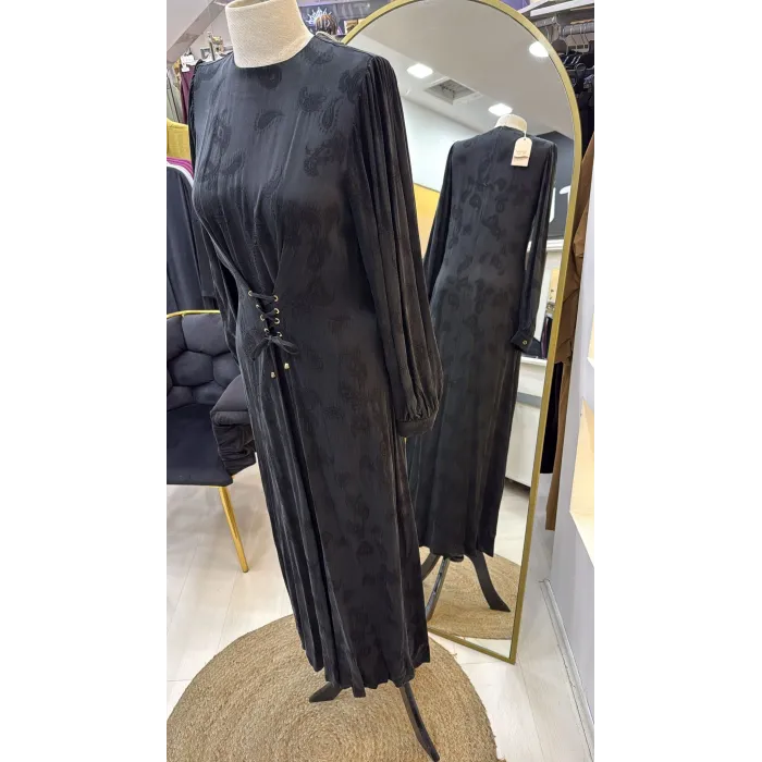 Nuss 2027 İpek Cupra Elbise - siyah