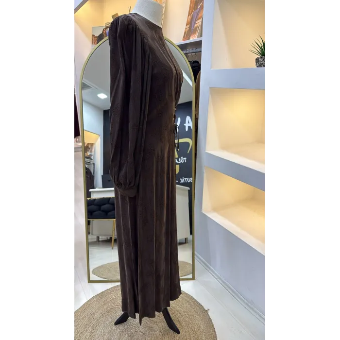 Nuss 2027 İpek Cupra Elbise - kahve