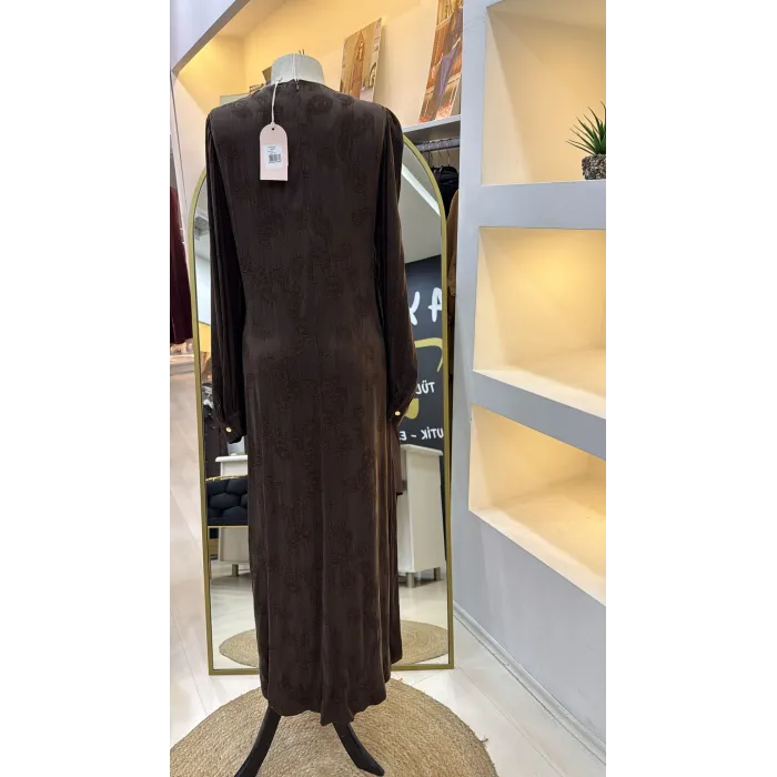 Nuss 2027 İpek Cupra Elbise - kahve