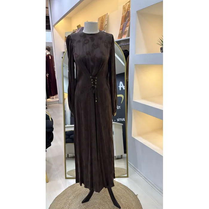 Nuss 2027 İpek Cupra Elbise - kahve