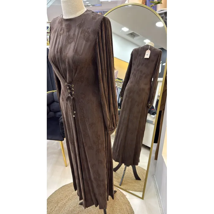 Nuss 2027 İpek Cupra Elbise - kahve