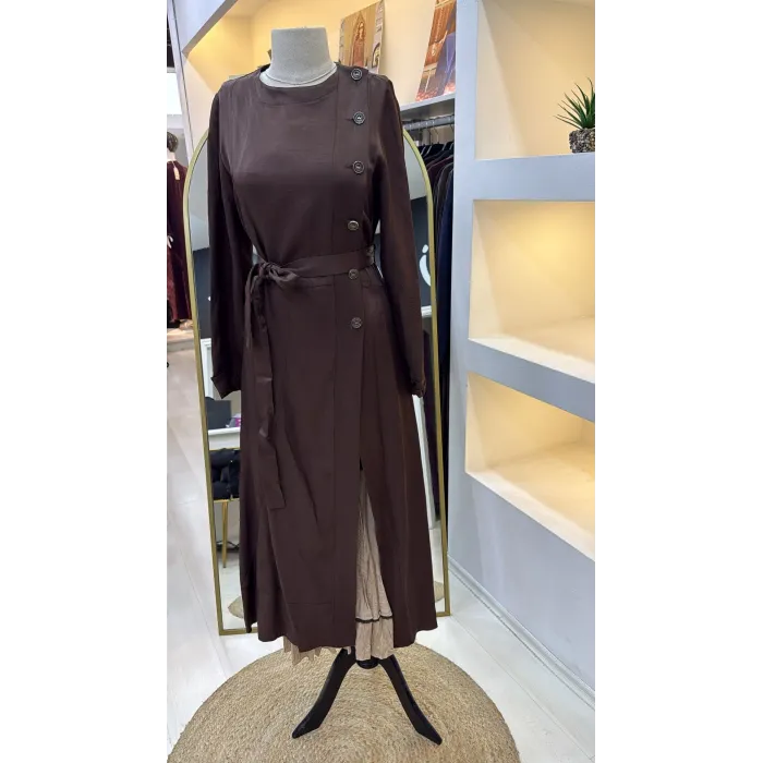 Misswhence İkili Elbise kahve 39806