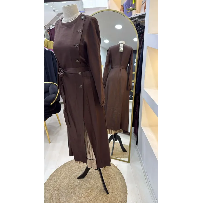 Misswhence İkili Elbise kahve 39806