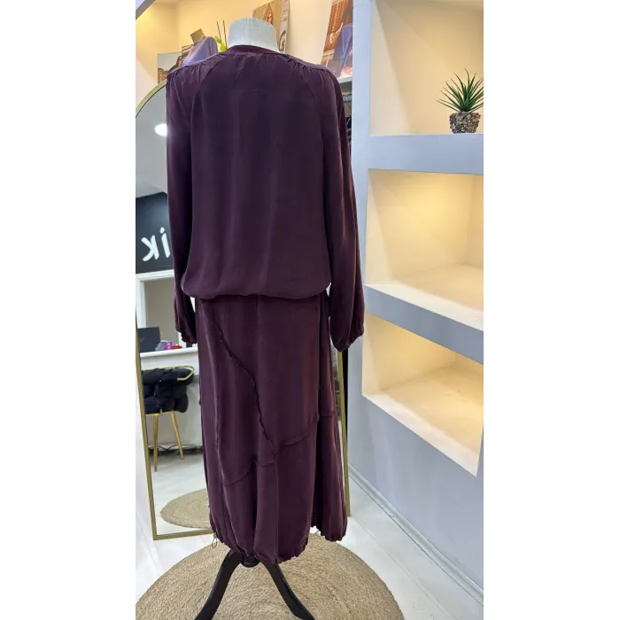 Misswhence Fermuar Detaylı Etek Bluz Takım 39020 bordo