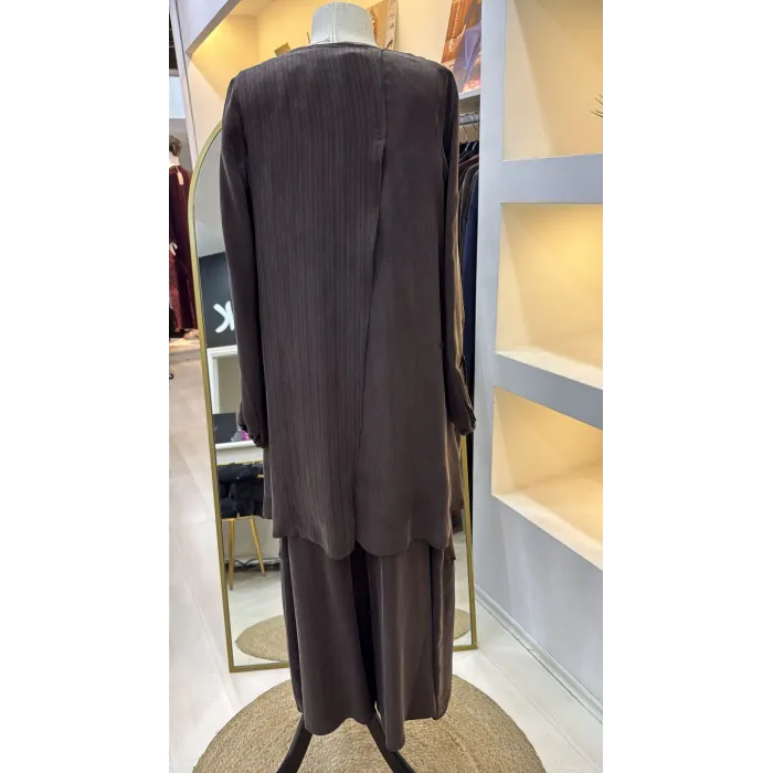 Misswhence Ceket Pantolon üçlu Takım 39208 kahve