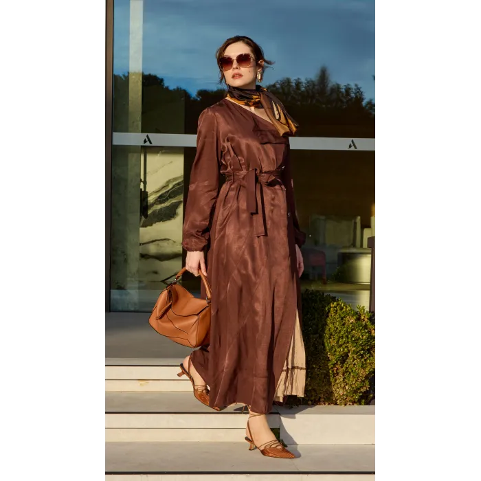 Misswhence İkili Elbise kahve 39806