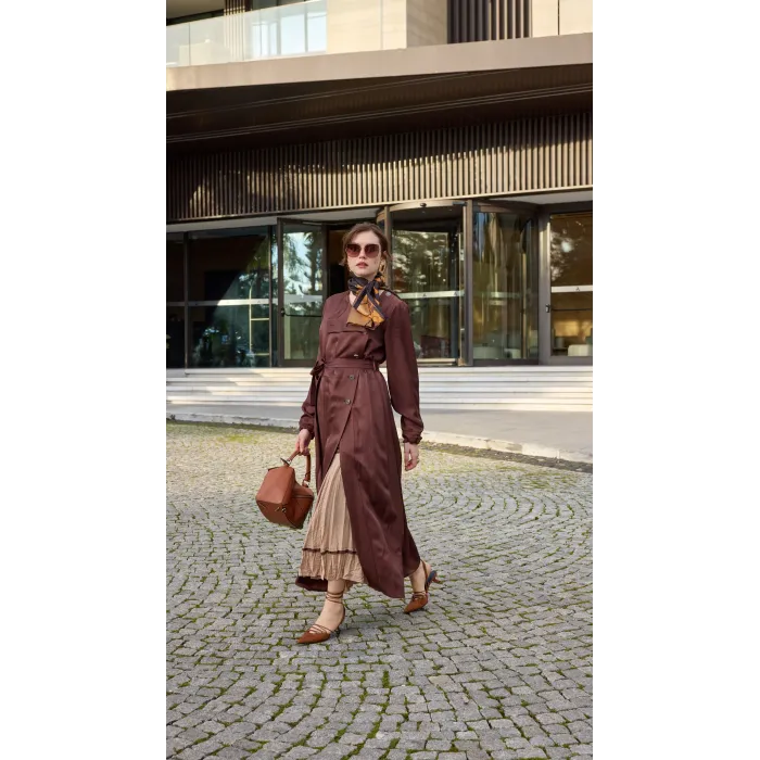 Misswhence İkili Elbise kahve 39806