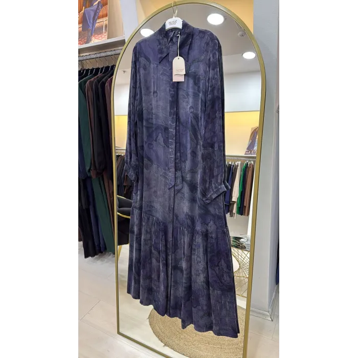 Nuss Cupra İpek Elbise - 2038 LİLA