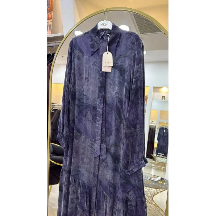 Nuss Cupra İpek Elbise - 2038 LİLA