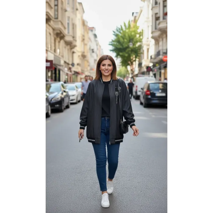 Nuss 6038 Ön Taş İşlemeli Kap siyah