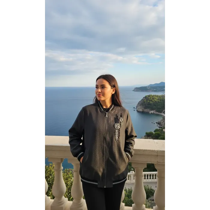 Nuss 6038 Ön Taş İşlemeli Kap siyah