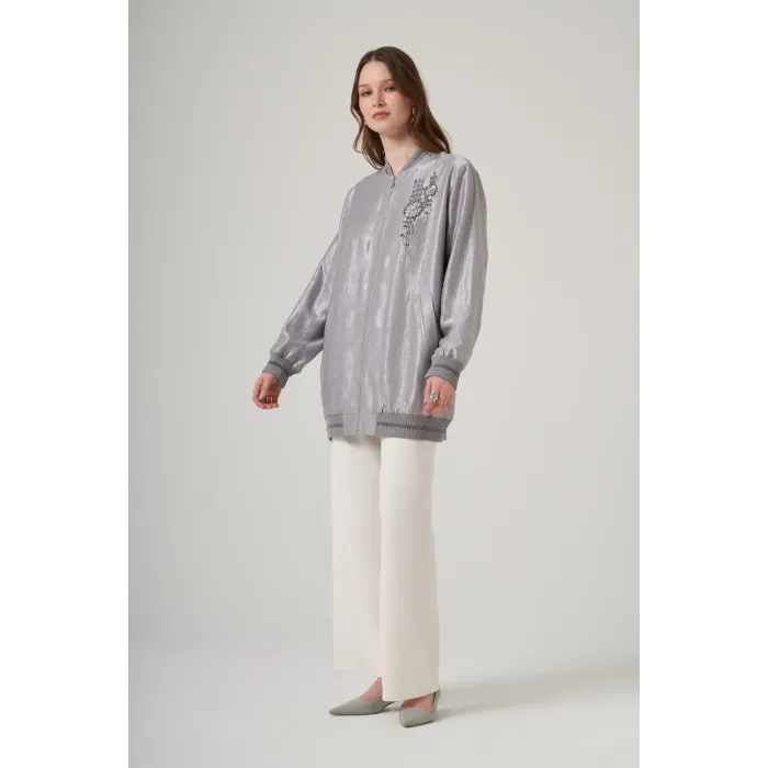 Nuss 6038 Ön Taş İşlemeli Kap GRİ