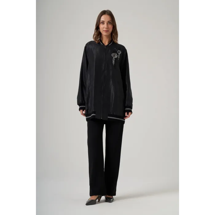 Nuss 6038 Ön Taş İşlemeli Kap siyah