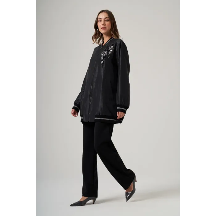 Nuss 6038 Ön Taş İşlemeli Kap siyah