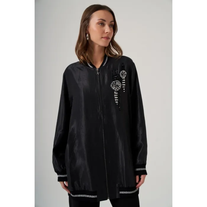 Nuss 6038 Ön Taş İşlemeli Kap siyah