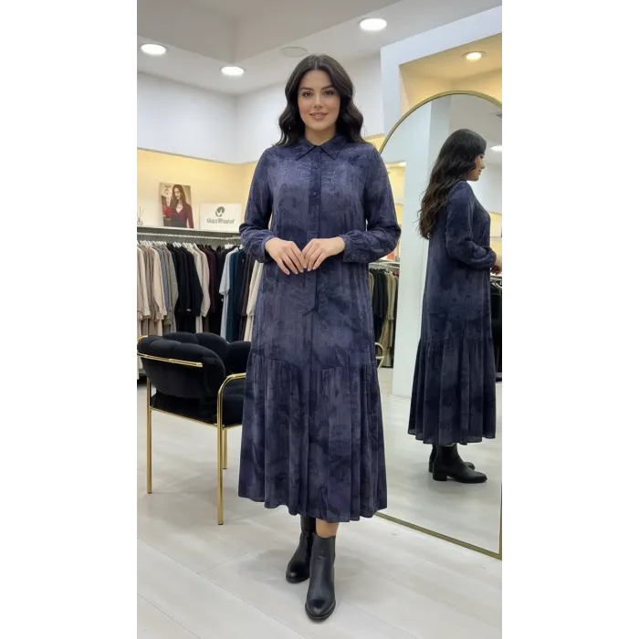 Nuss Cupra İpek Elbise - 2038 LİLA