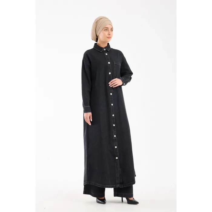 invee Blue Ridge Kot Gömlek elbise 7191 SİYAH