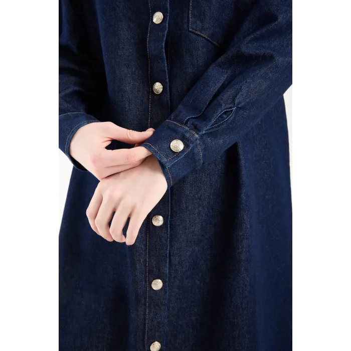 invee Blue Ridge Kot Gömlek elbise 7191 lacivert