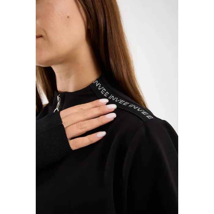 İnvee Vektör Tunik FERMUAR DETAYLİ SİYAH 7218