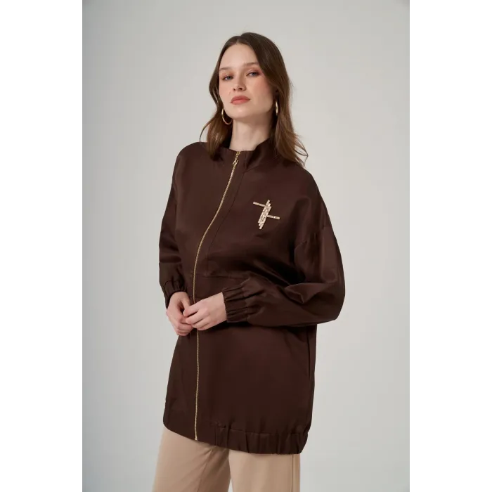 Nuss Taş İşlemeli Kap - 6043 Kahve