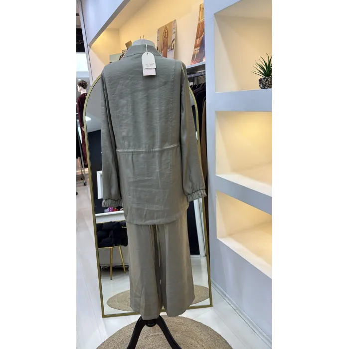 Nuss 1032 Çiçeklei Boncuk İşlemeli Pantolonlu Takım - KÜF