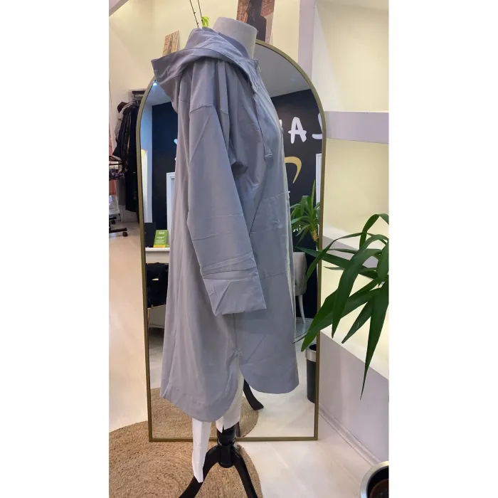 İnvee 6714 Kapüşonlu Uzun Kap - gri