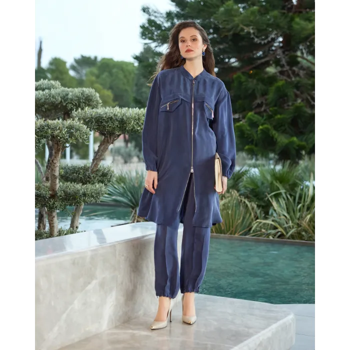 Misswhence  Önü Fermuarlı Gömlek  39310  indigo