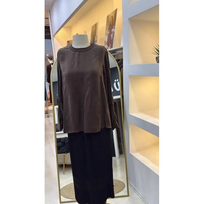 Misswhence İpek Bluz 39023 KAHVE