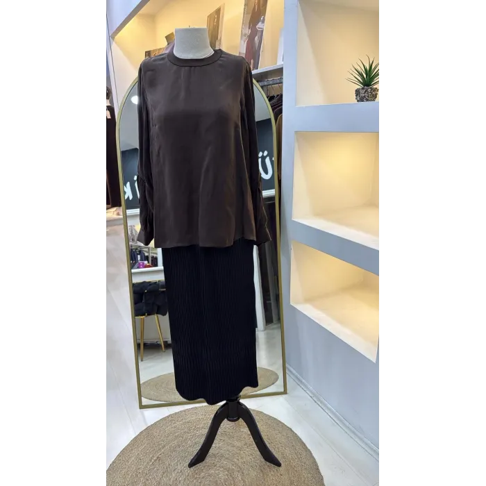 Misswhence İpek Bluz 39023 KAHVE