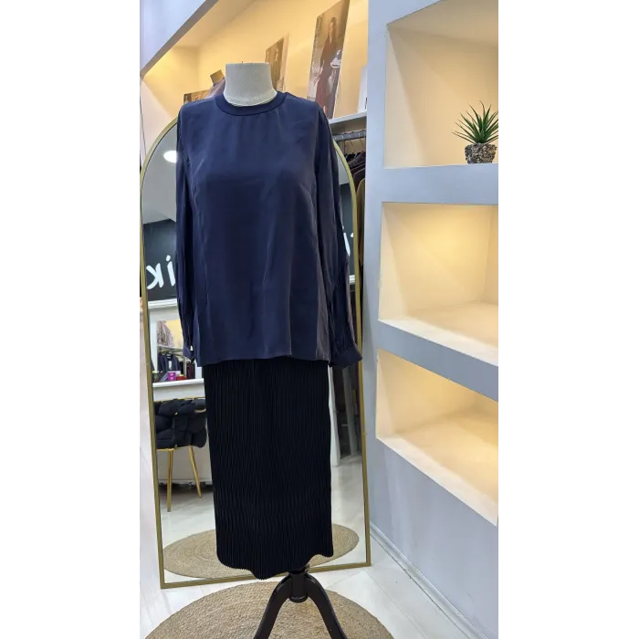 Misswhence İpek Bluz 39023 LACİVERT